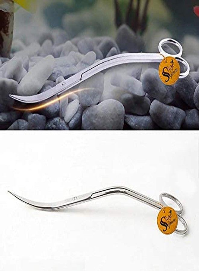 سايج سكوير مقص Sage Square الاحترافي لأحواض السمك، أداة مقص طويلة من الفولاذ المقاوم للصدأ لتنظيف أحواض السمك والنباتات المائية (موجة ومنحنى) - Image 5